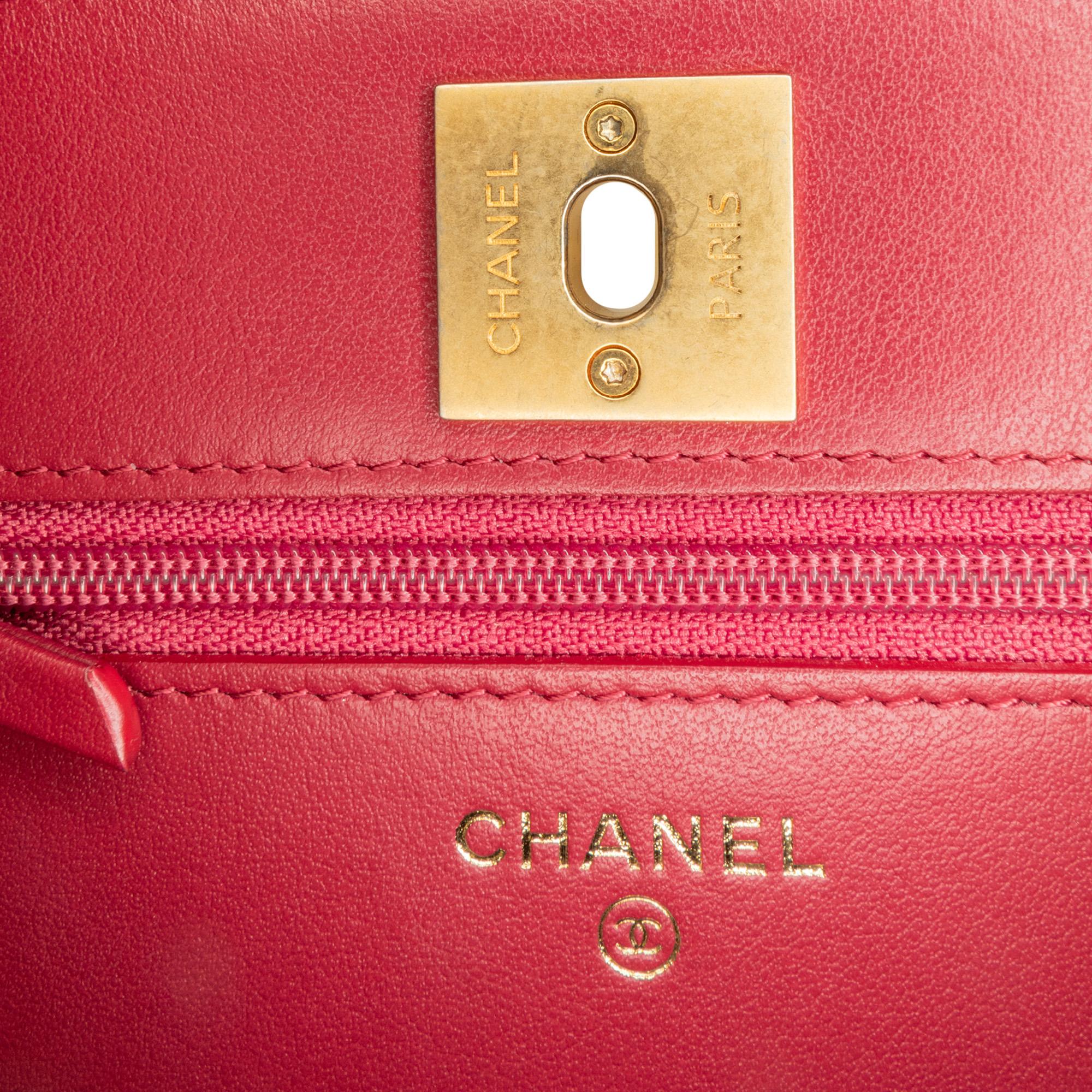 Chanel CC Caviar Braided Trim Wallet On Chain (SHG-F9vaqu)