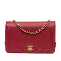Chanel CC Caviar Braided Trim Wallet On Chain (SHG-F9vaqu)