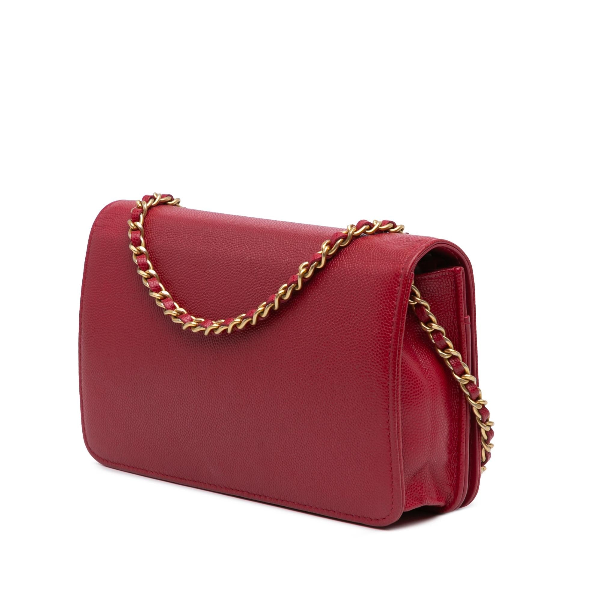 Chanel CC Caviar Braided Trim Wallet On Chain (SHG-F9vaqu)