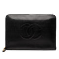 Chanel CC Caviar Documents Portfolio Clutch