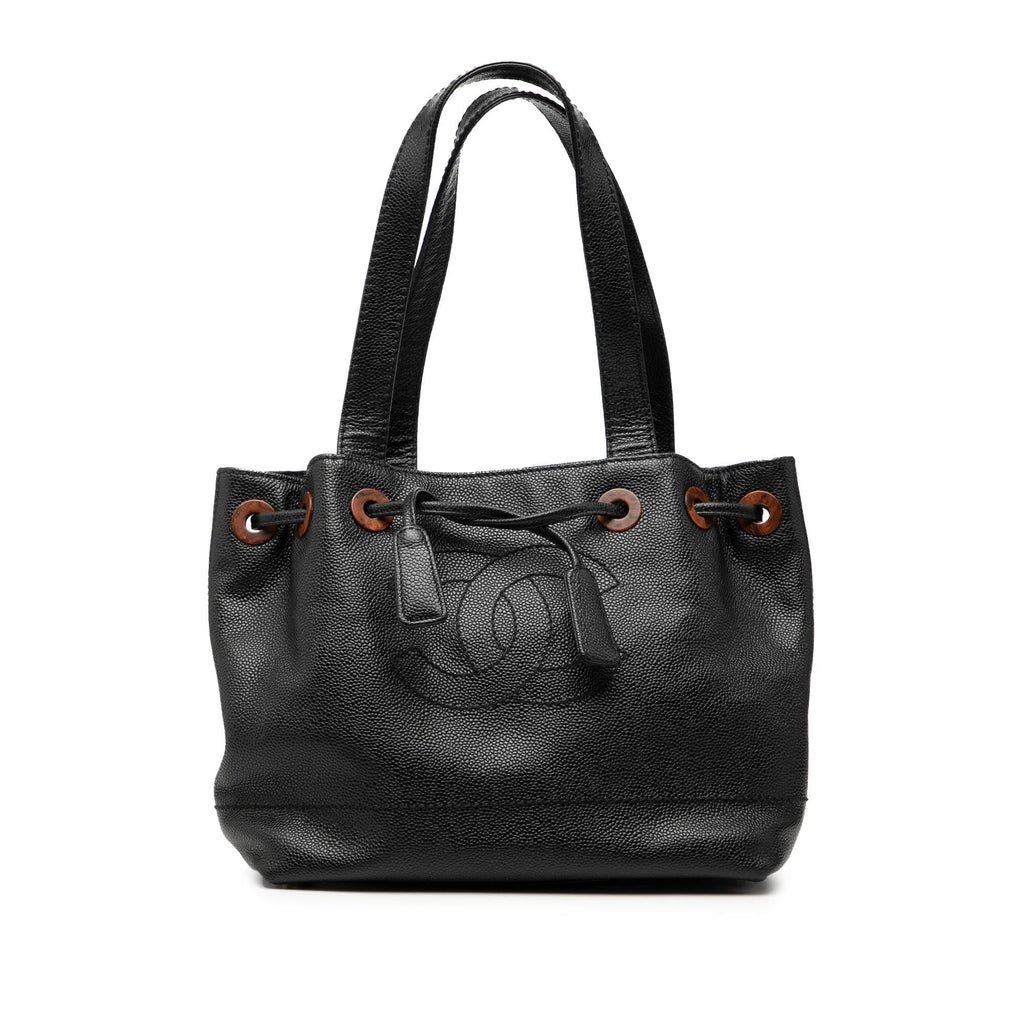 Chanel CC Caviar Drawstring Tote
