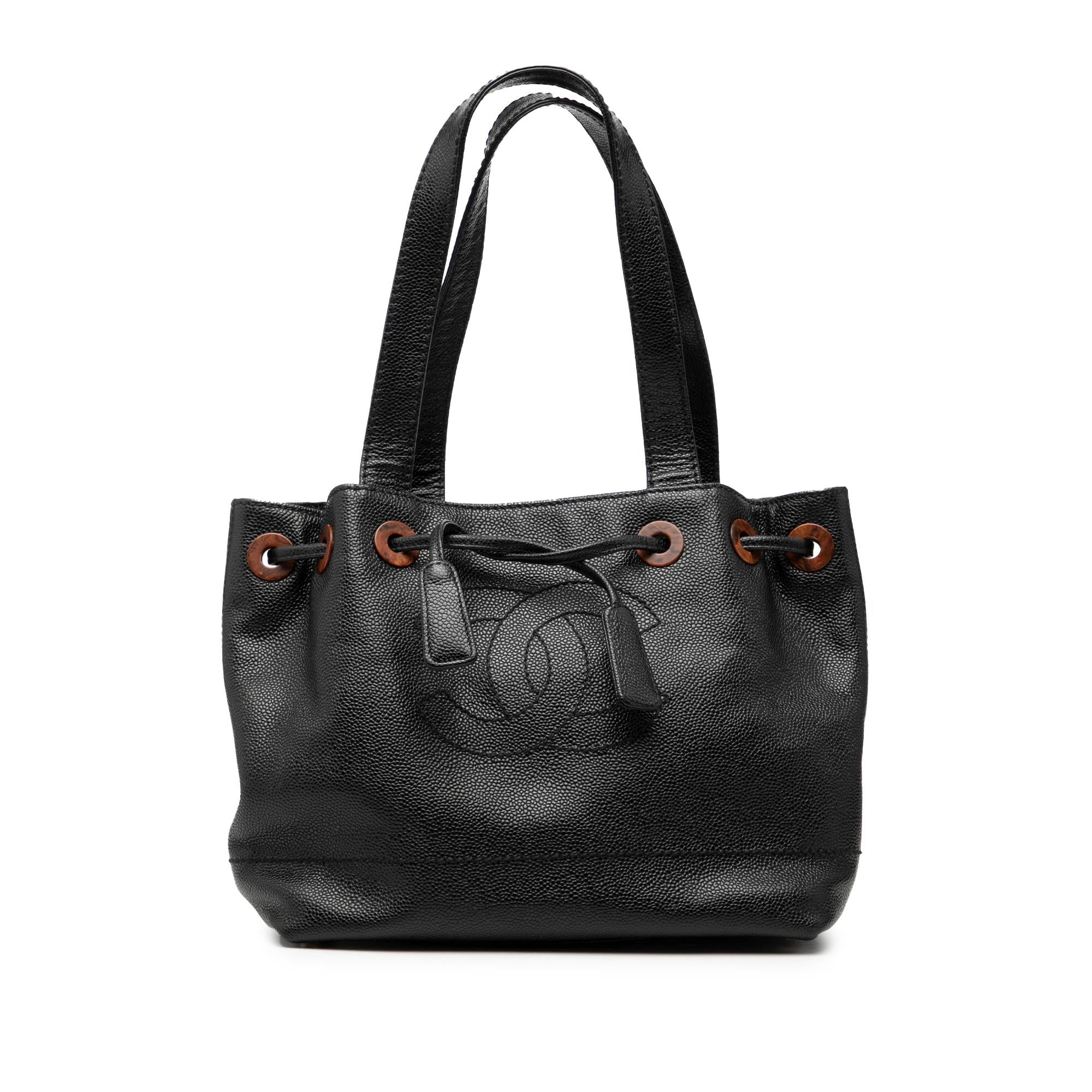 Chanel CC Caviar Drawstring Tote