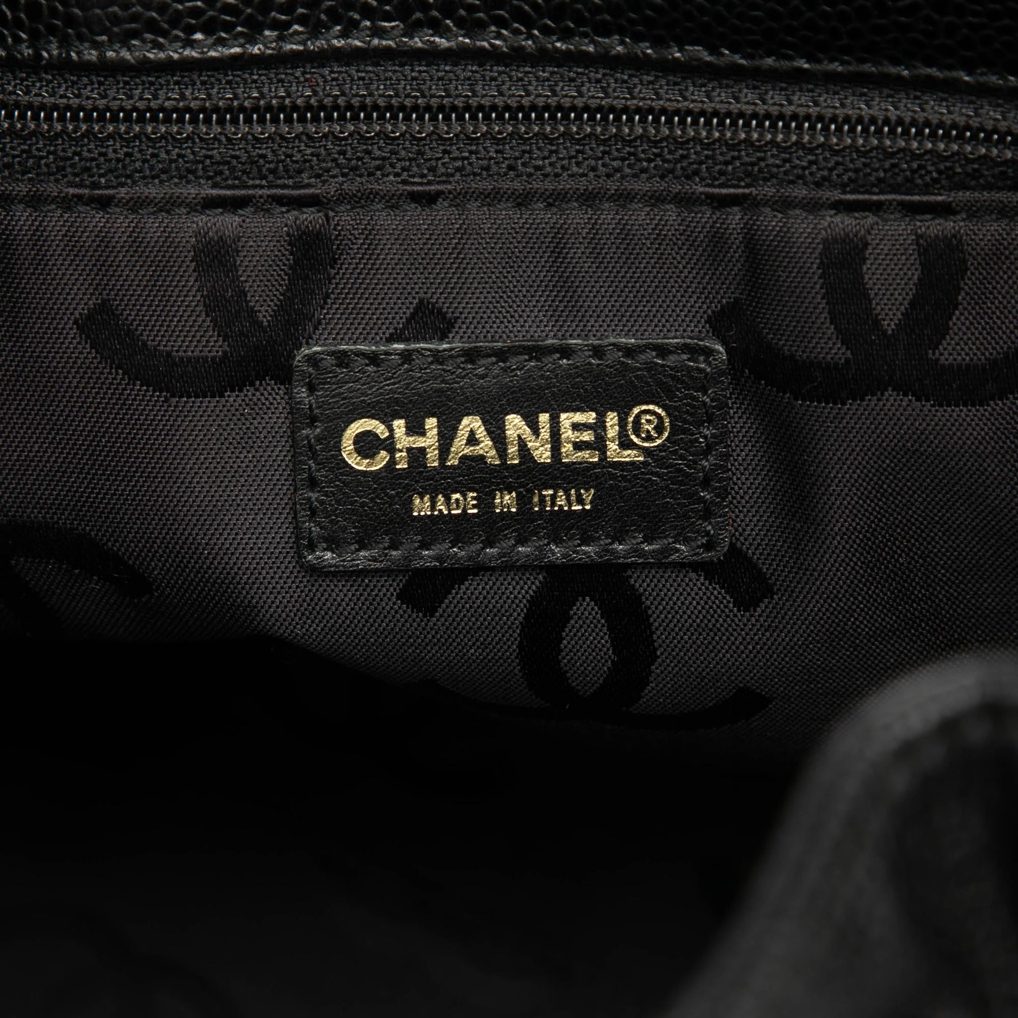 Chanel CC Caviar Drawstring Tote