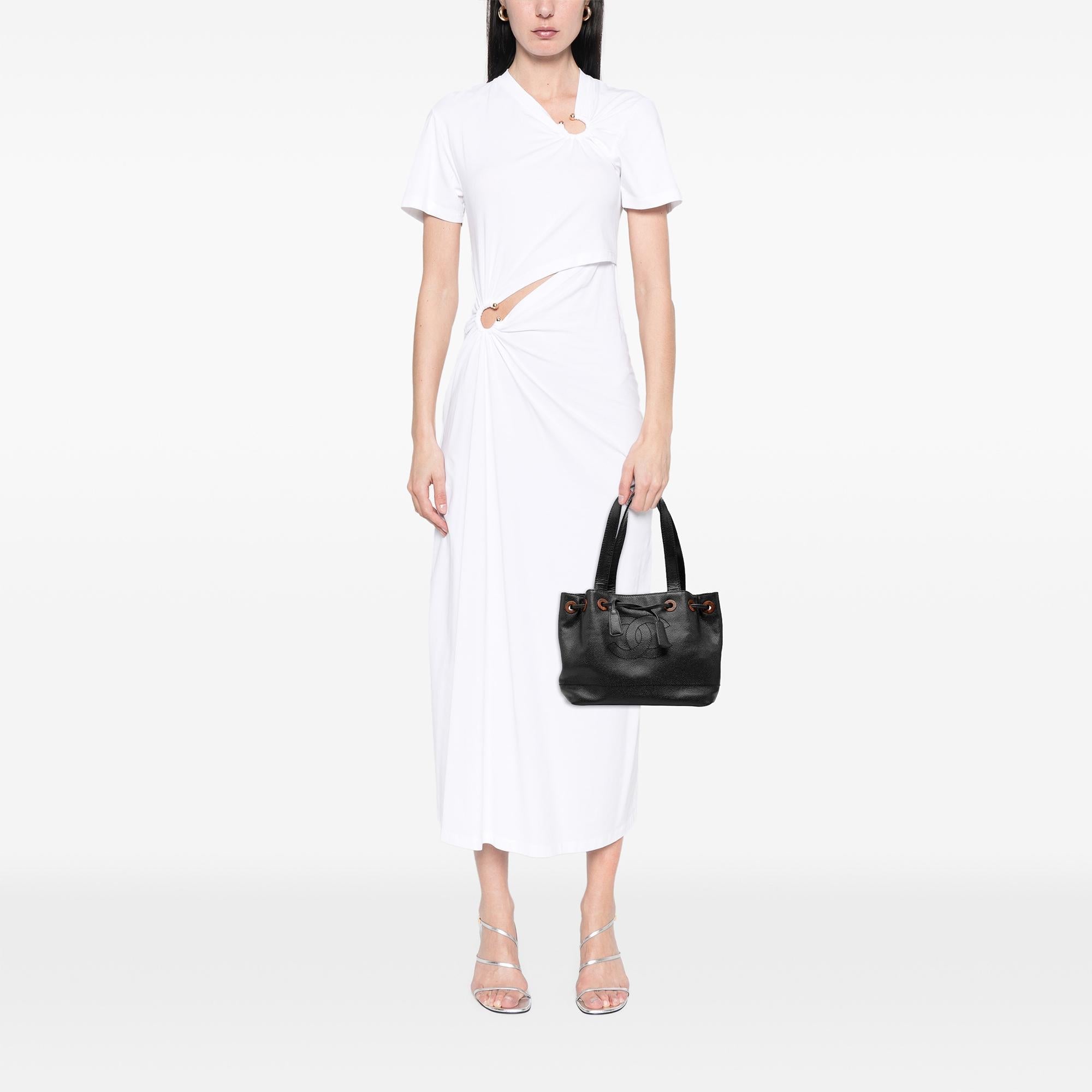 Chanel CC Caviar Drawstring Tote