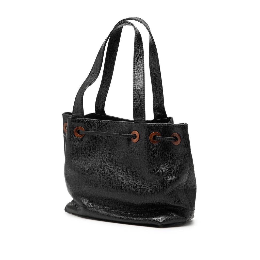Chanel CC Caviar Drawstring Tote