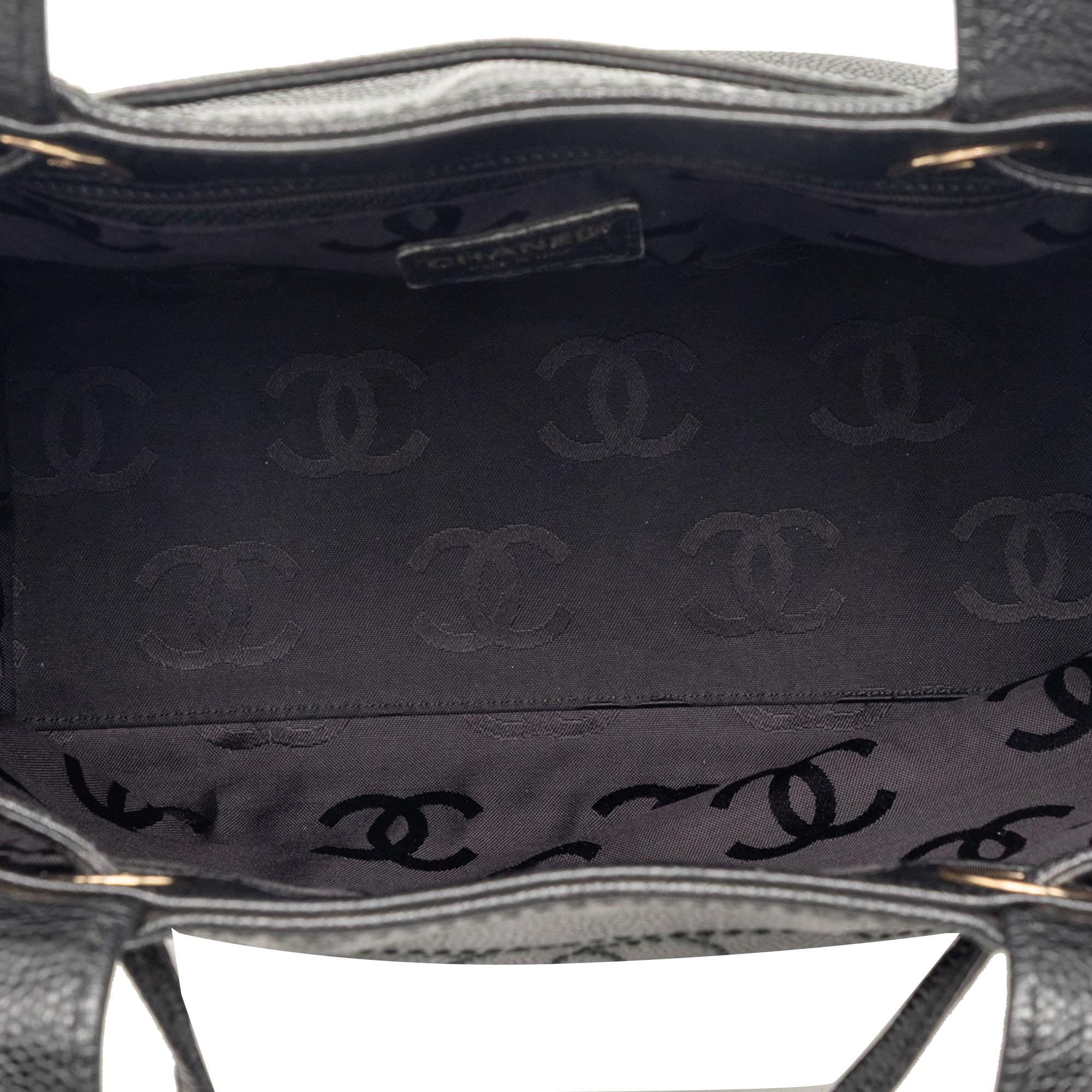 Chanel CC Caviar Drawstring Tote