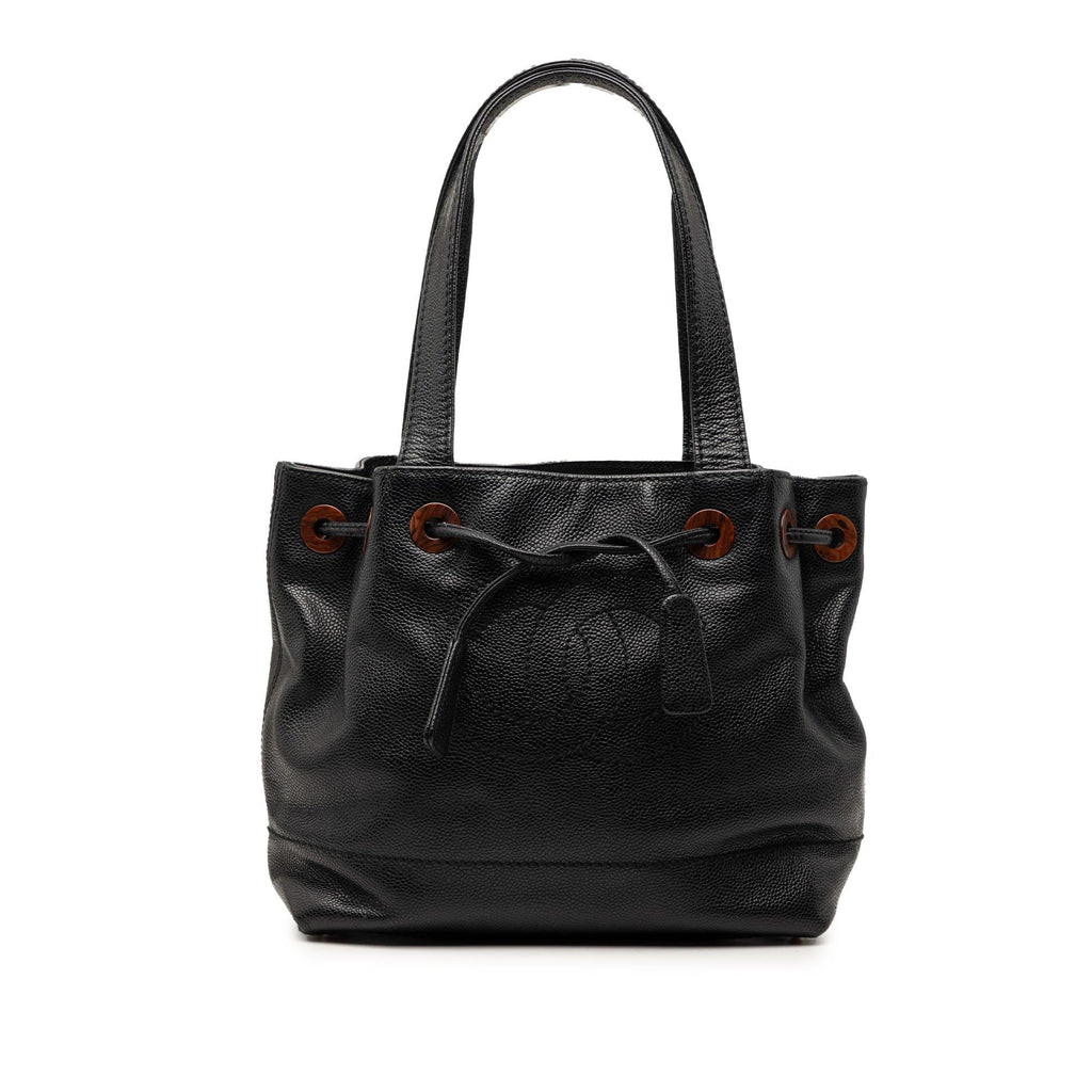 Chanel CC Caviar Drawstring Tote