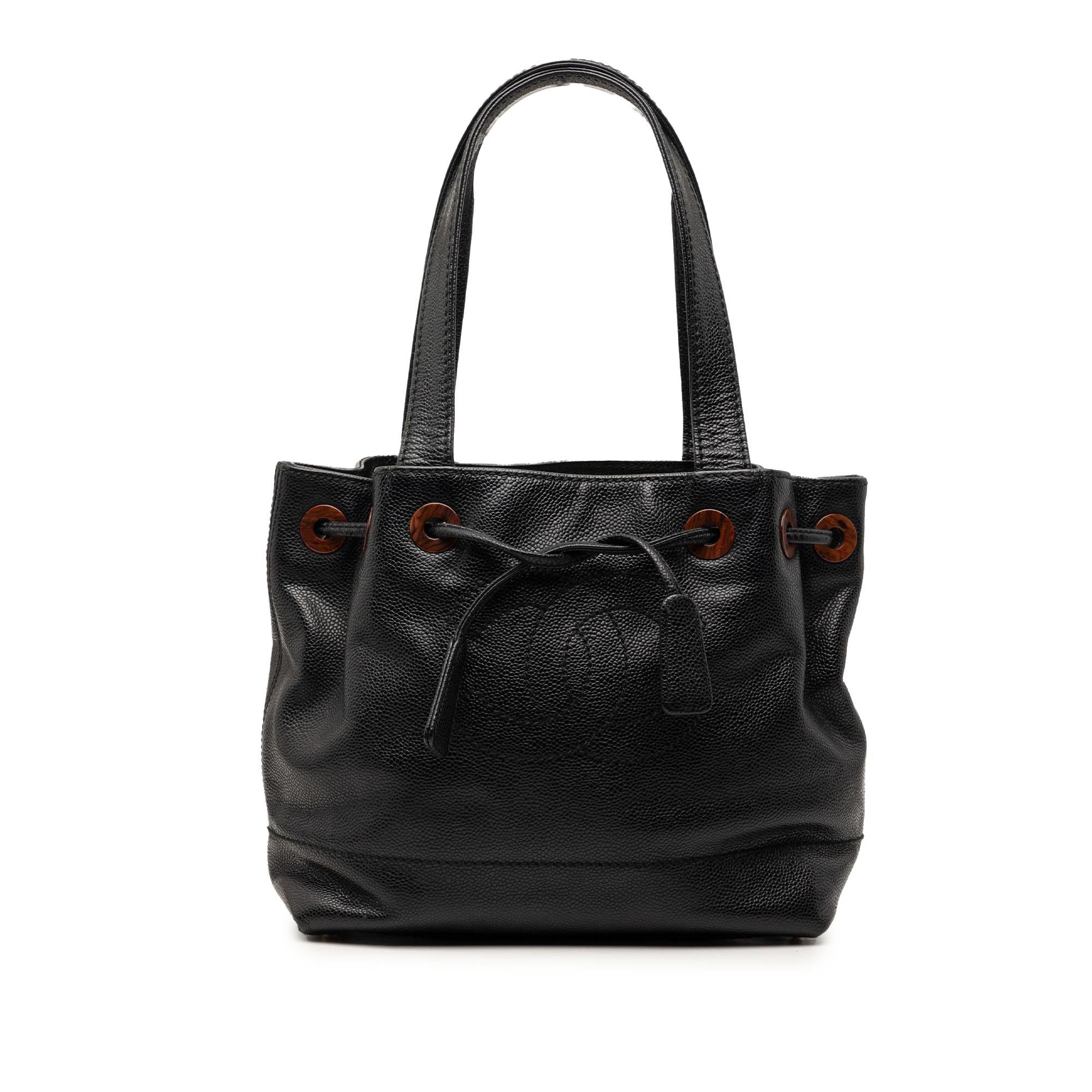 Chanel CC Caviar Drawstring Tote