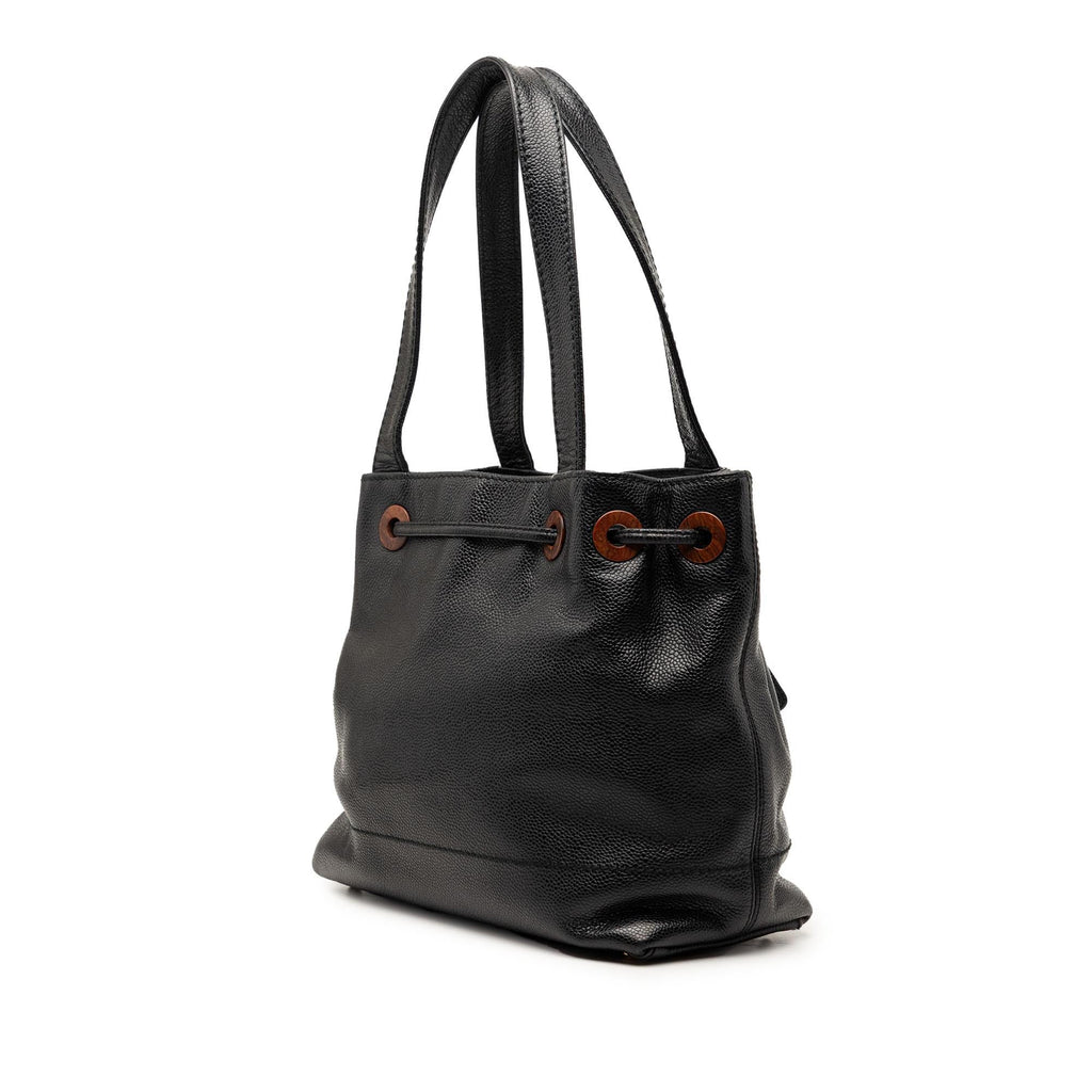 Chanel CC Caviar Drawstring Tote