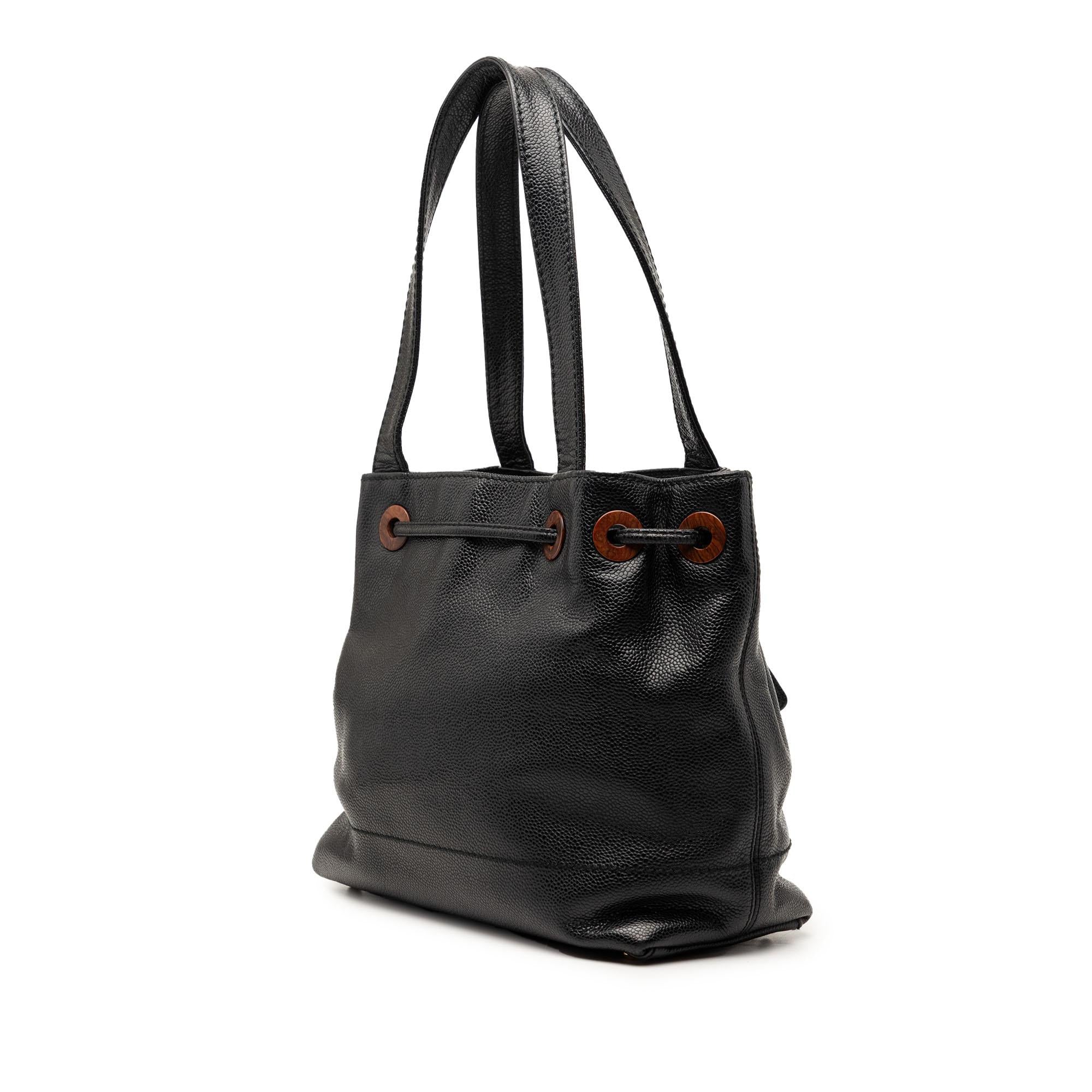 Chanel CC Caviar Drawstring Tote