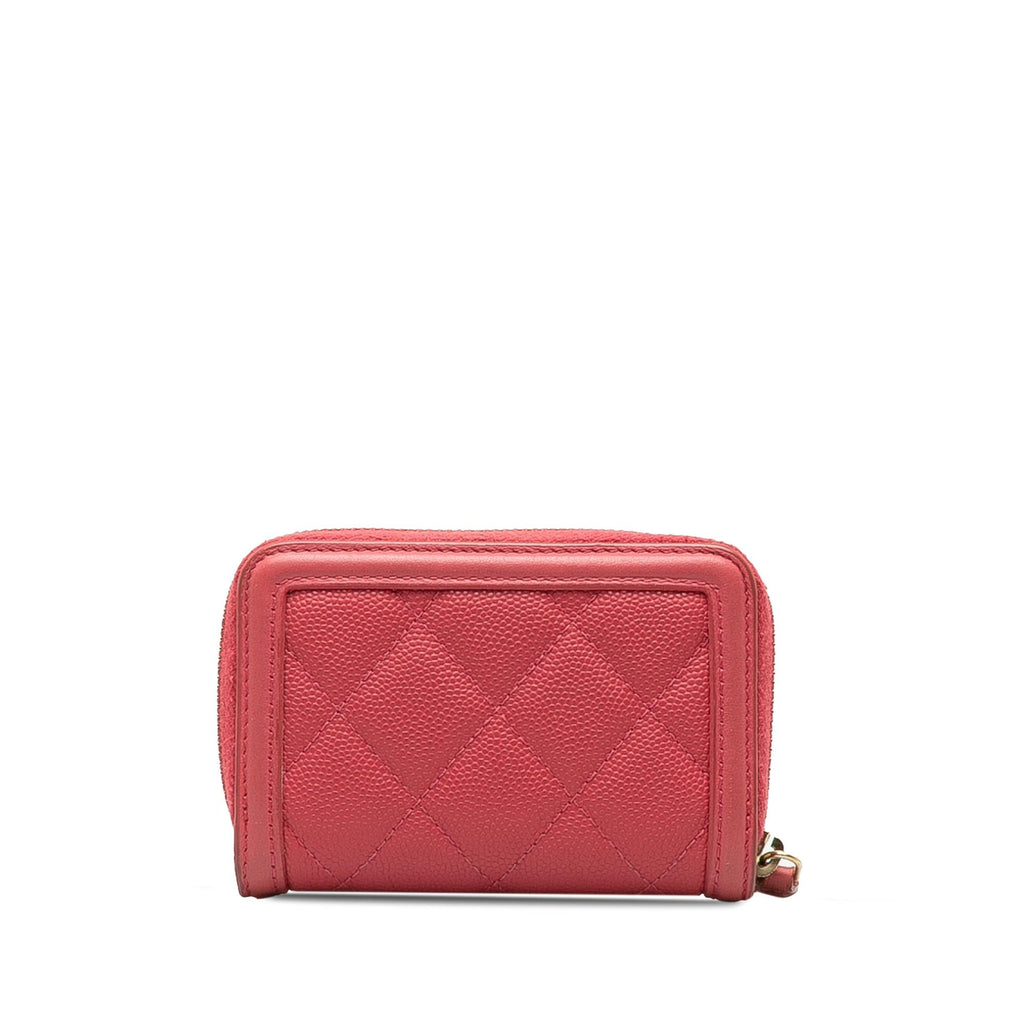 Chanel CC Caviar Filigree Zip Around Small Wallet (SHG-RL0vgx)
