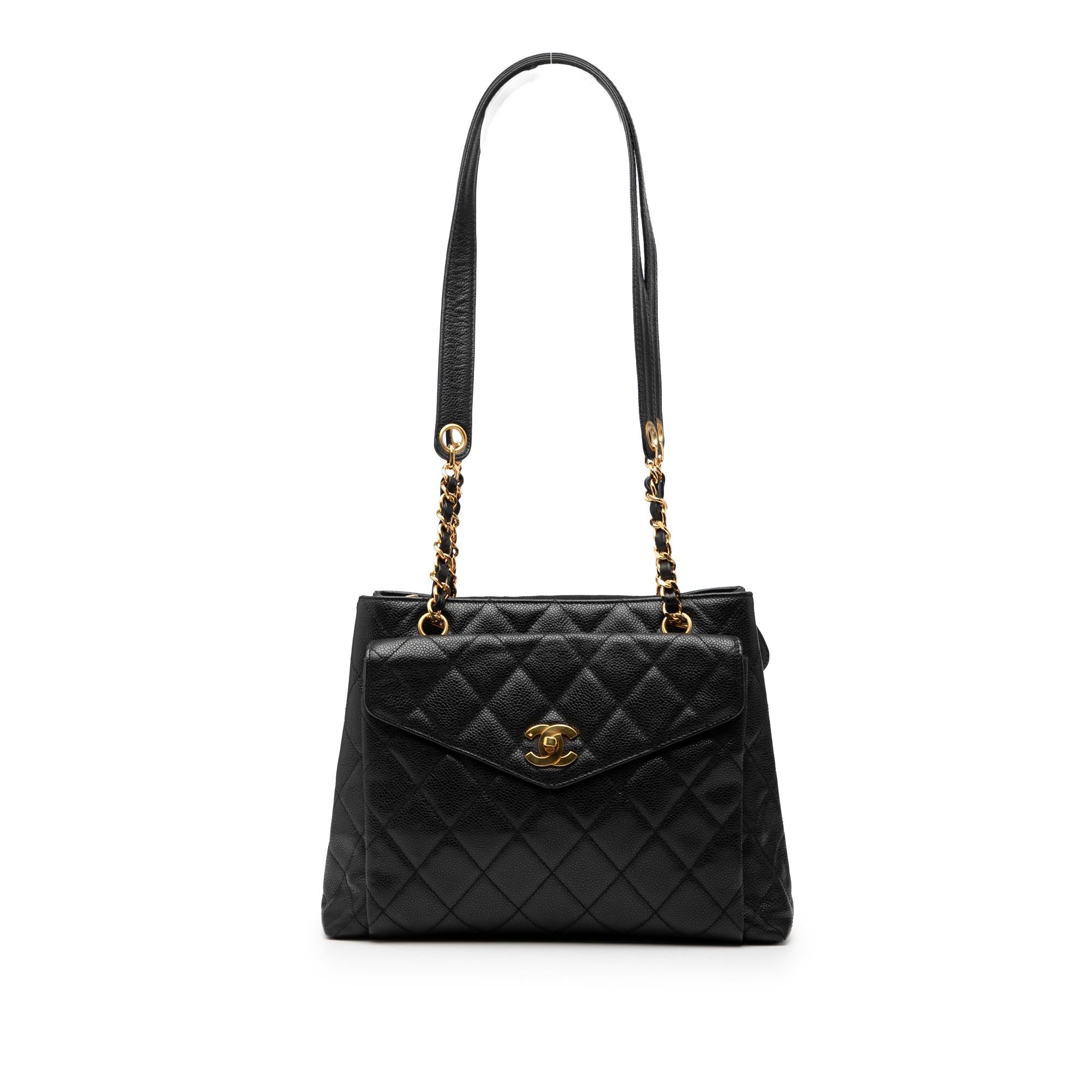 Chanel CC Caviar Front Pocket Shoulder Bag