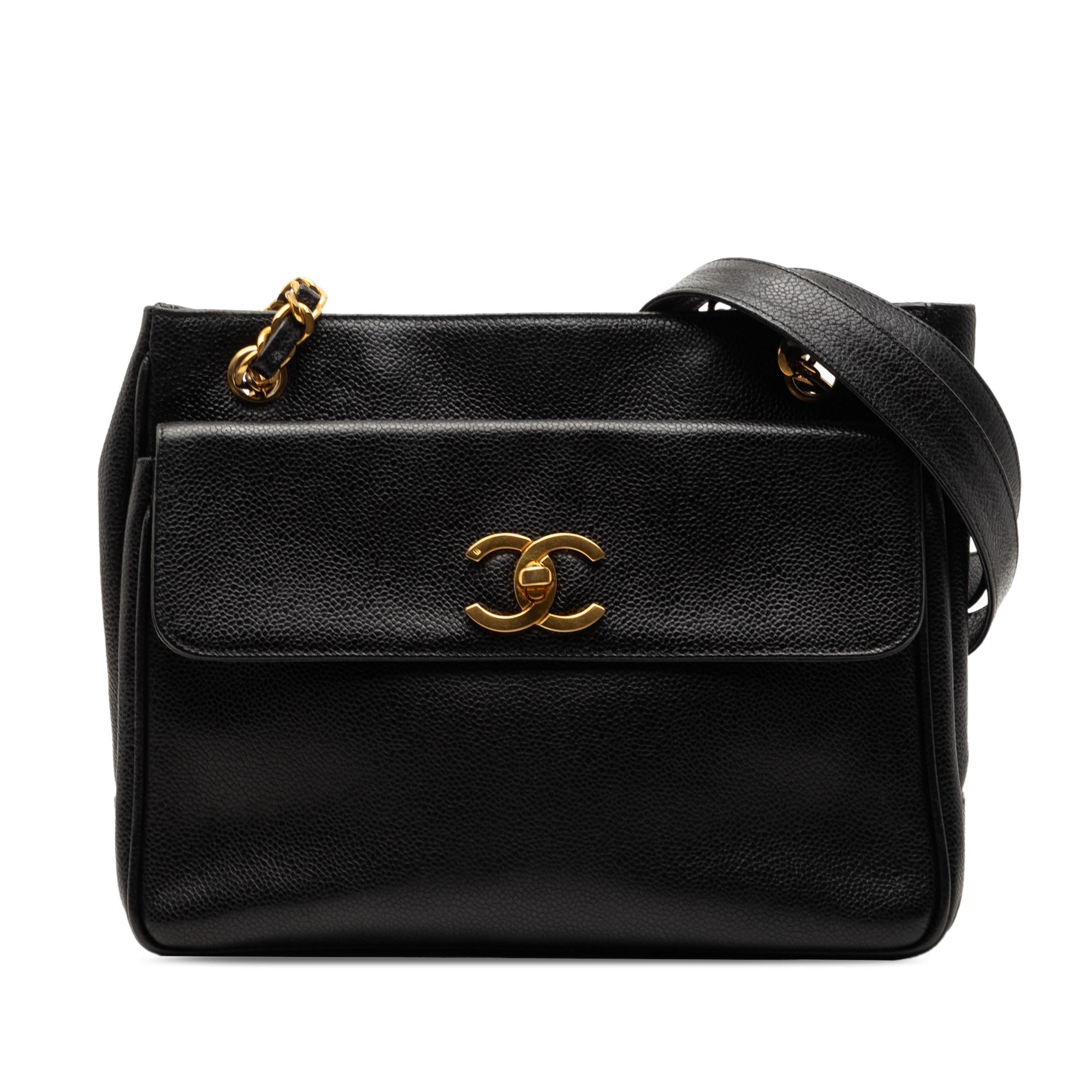Chanel CC Caviar Front Pocket Shoulder Bag