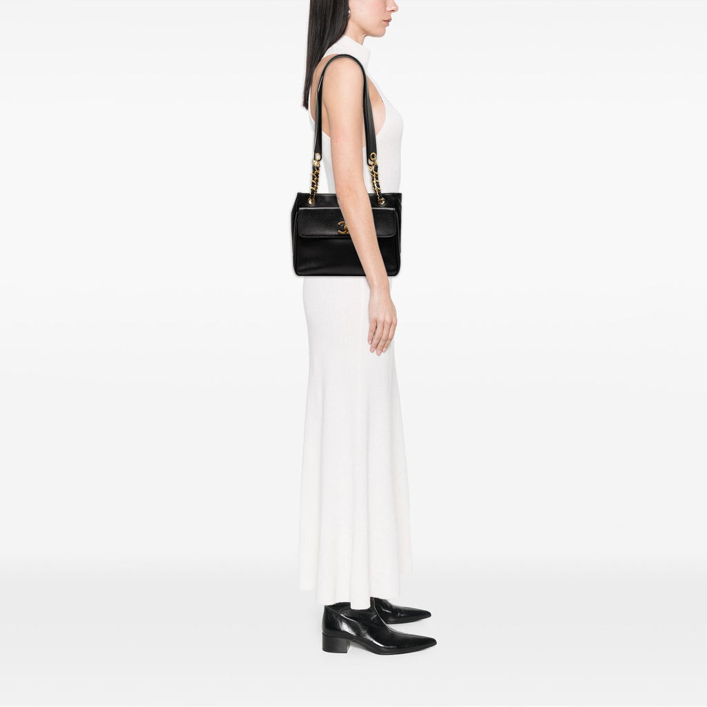 Chanel CC Caviar Front Pocket Shoulder Bag