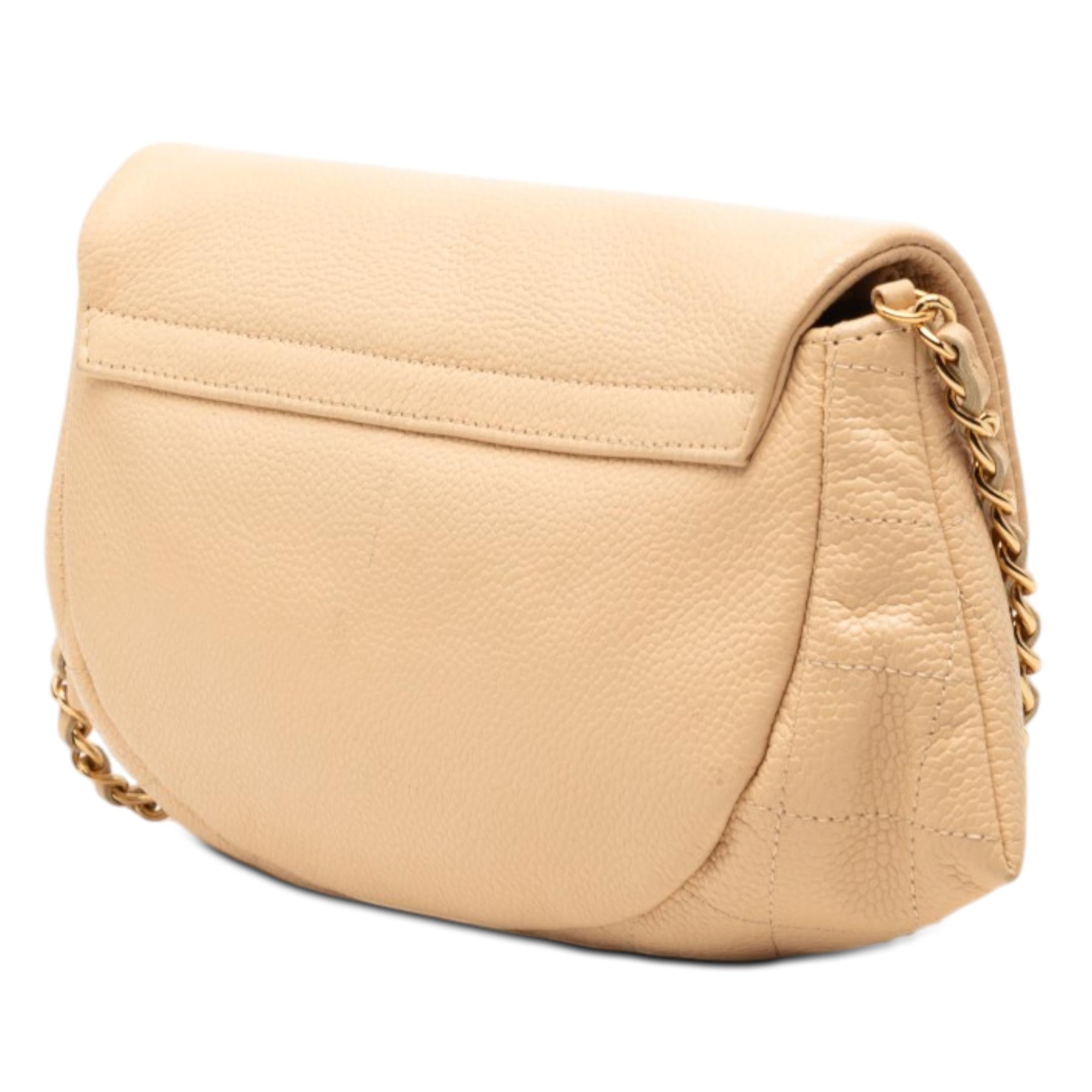 Chanel CC Caviar Half Moon Wallet on Chain