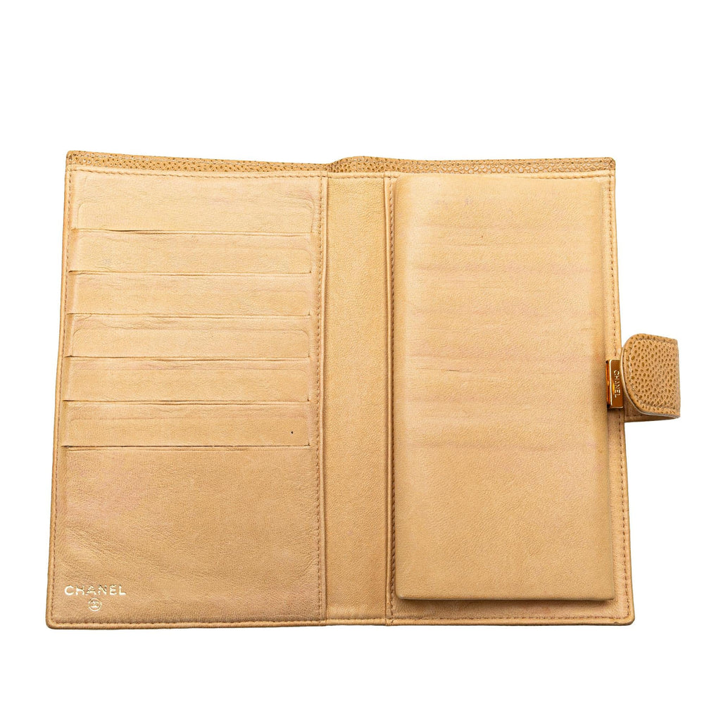 Chanel CC Caviar Leather Long Wallet (SHG-mY85SQ)