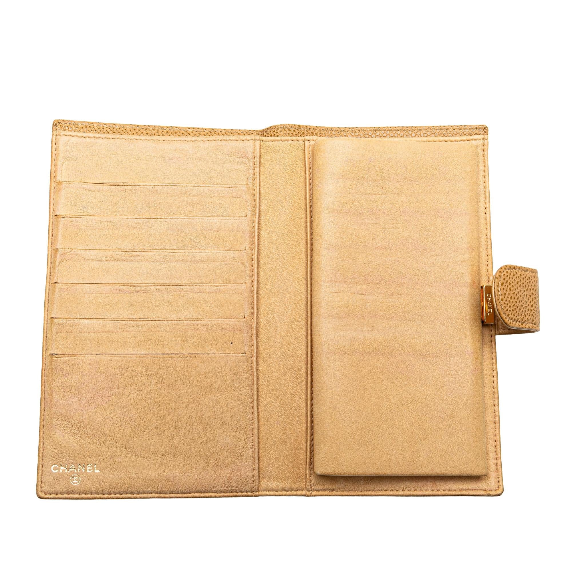 Chanel CC Caviar Leather Long Wallet (SHG-mY85SQ)