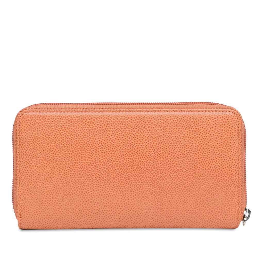 Chanel CC Caviar Leather Zip Around Long Wallet (SHG-M5pi7x)