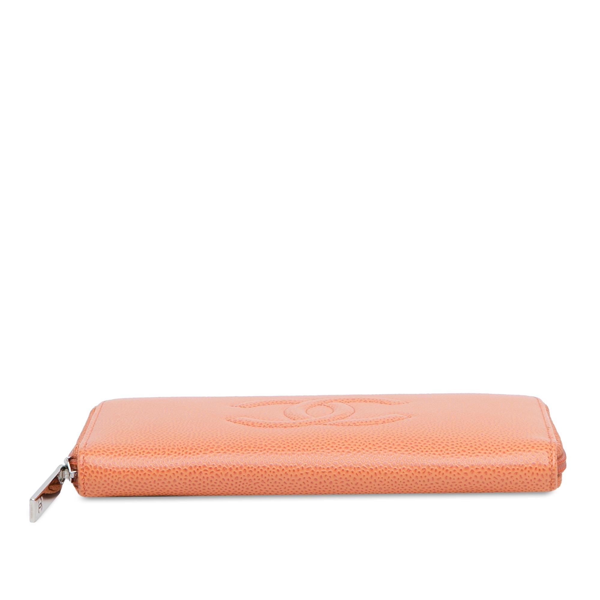 Chanel CC Caviar Leather Zip Around Long Wallet (SHG-M5pi7x)