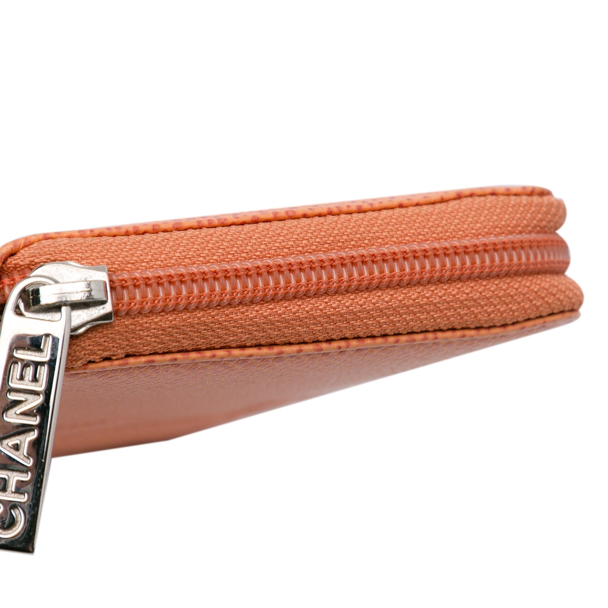 Chanel CC Caviar Leather Zip Around Long Wallet (SHG-M5pi7x)