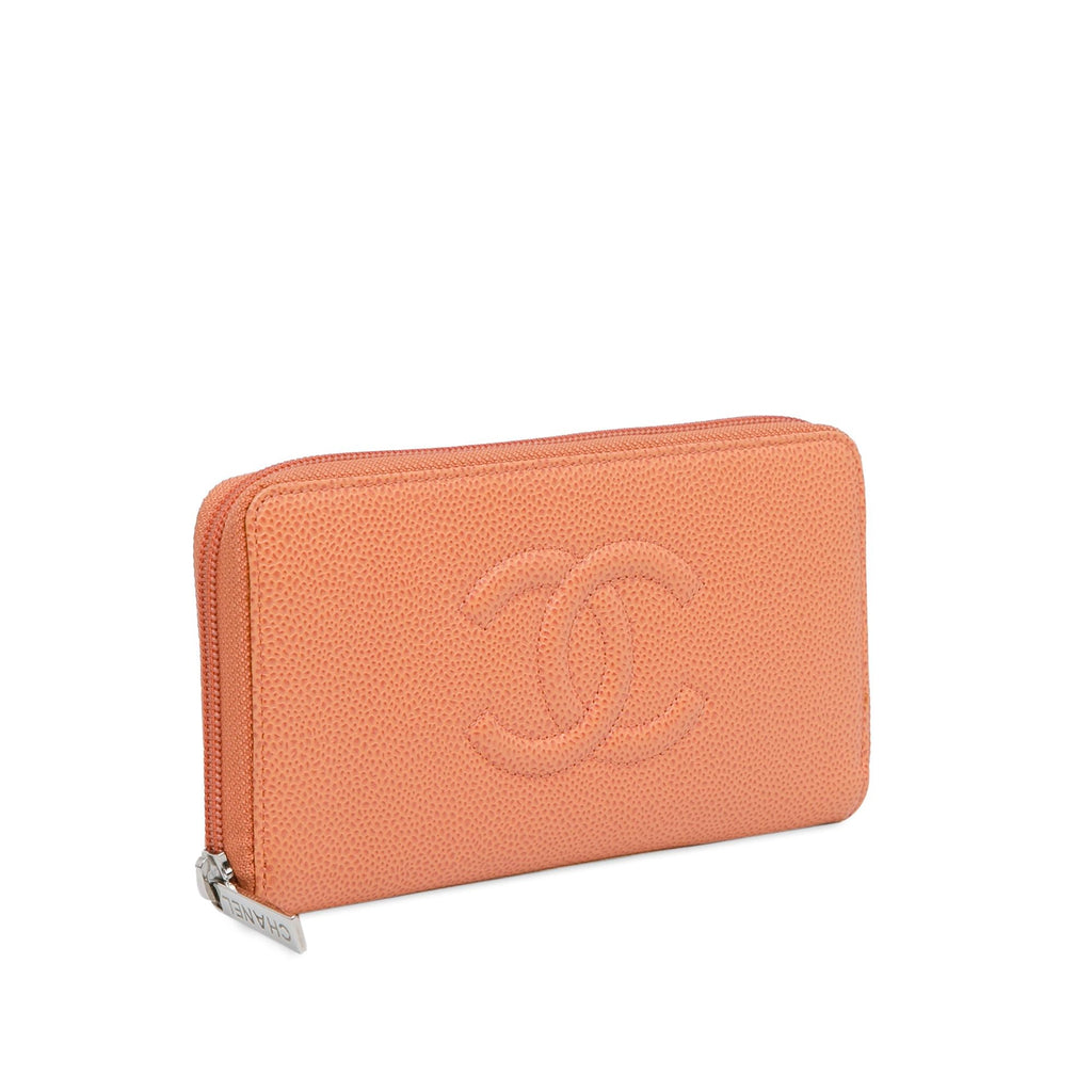 Chanel CC Caviar Leather Zip Around Long Wallet (SHG-M5pi7x)