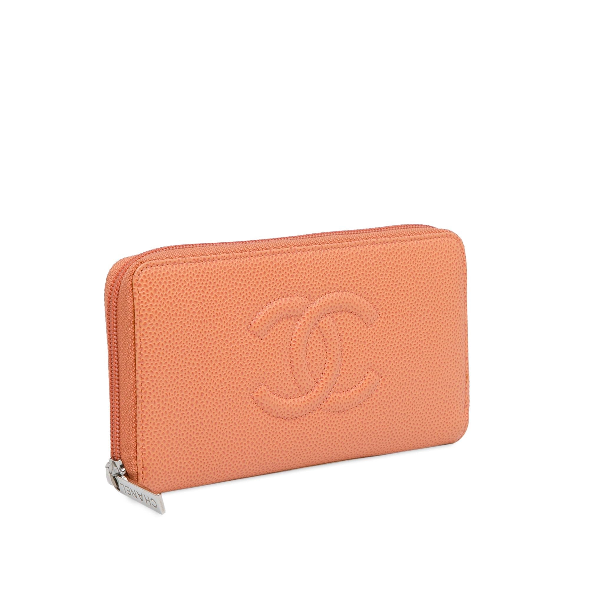 Chanel CC Caviar Leather Zip Around Long Wallet (SHG-M5pi7x)