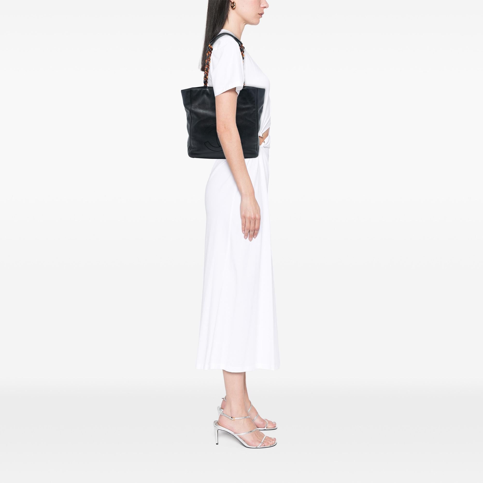Chanel CC Caviar Tortoise Chain Tote