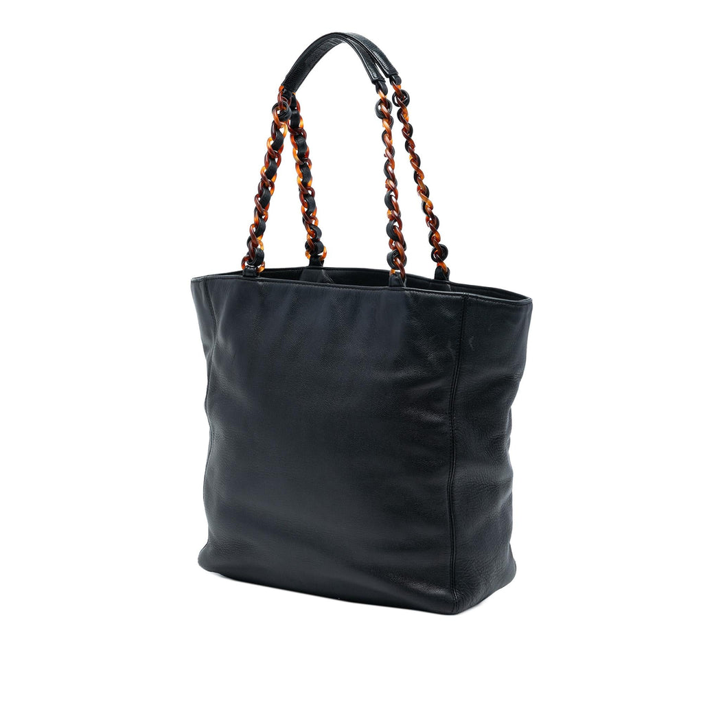 Chanel CC Caviar Tortoise Chain Tote