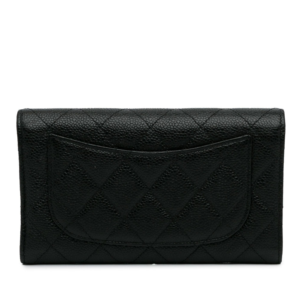 Chanel CC Caviar Trifold Wallet (SHG-WpP5o2)