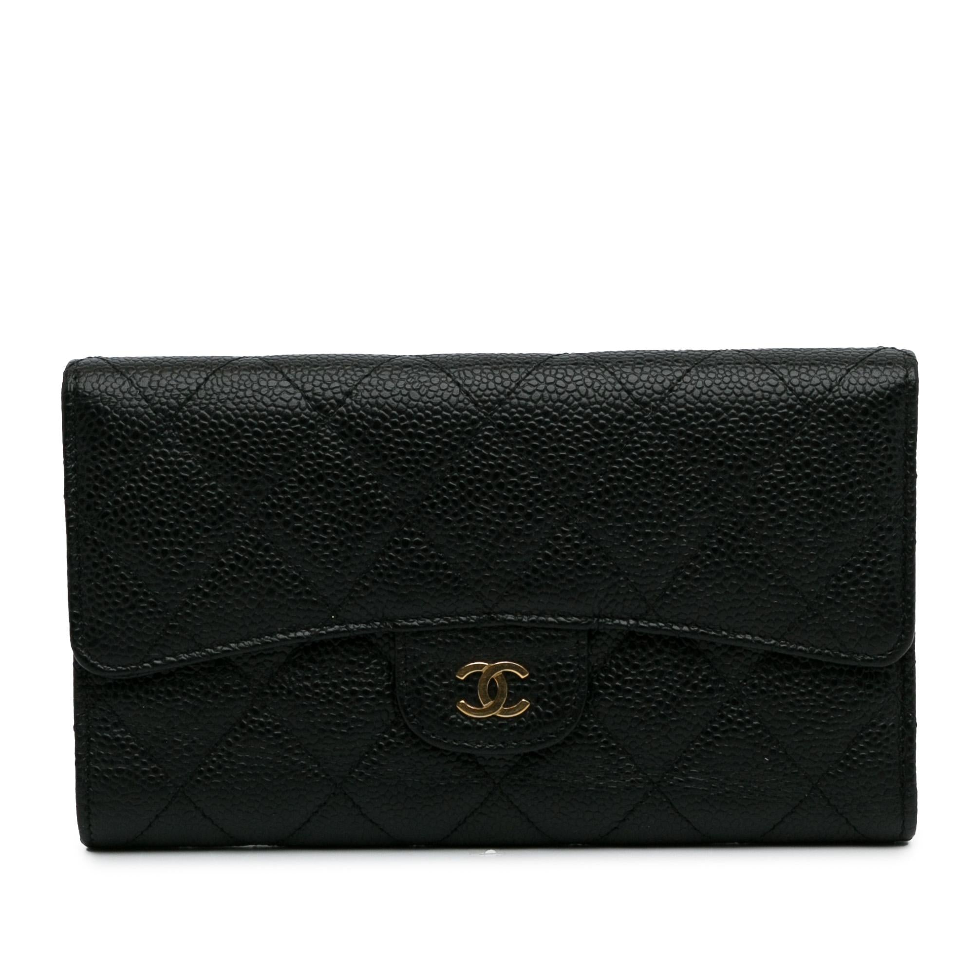 Chanel CC Caviar Trifold Wallet (SHG-WpP5o2)