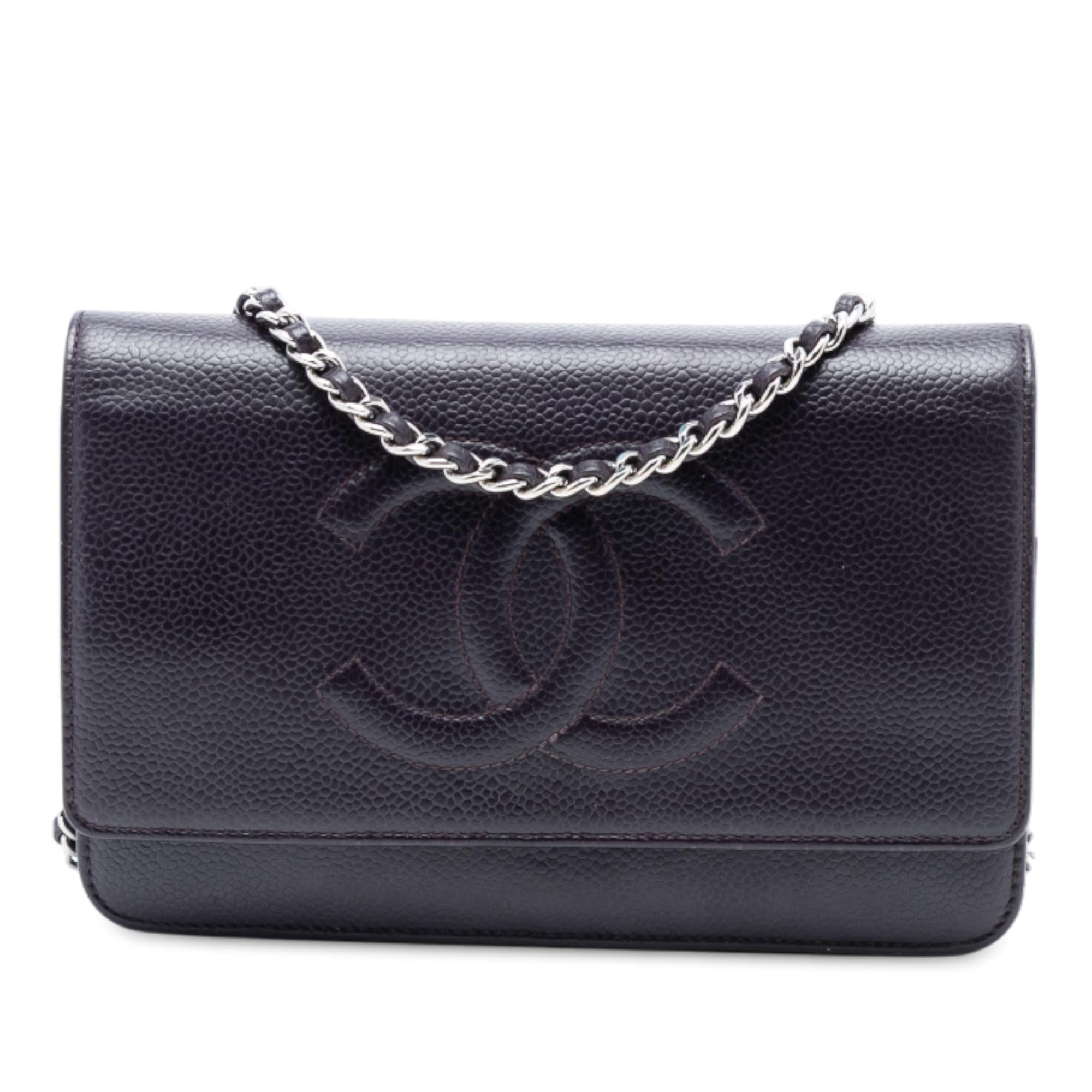 Chanel CC Caviar Wallet On Chain