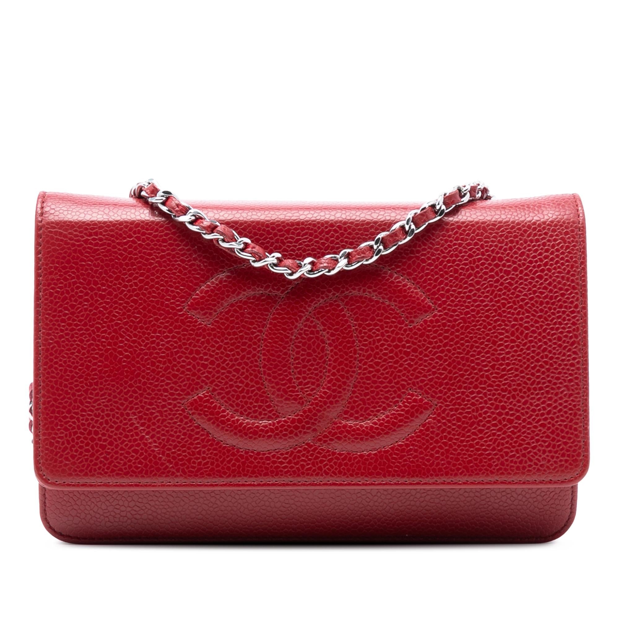 Chanel CC Caviar Wallet On Chain