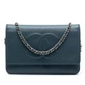 Chanel CC Caviar Wallet On Chain
