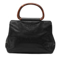 Chanel CC Caviar Wood Top Handle Bag