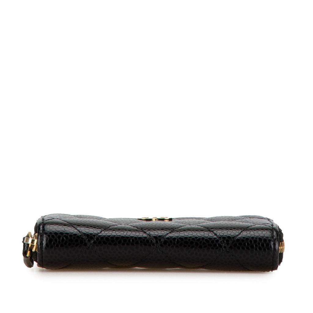 Chanel CC Caviar Zip Around Wallet