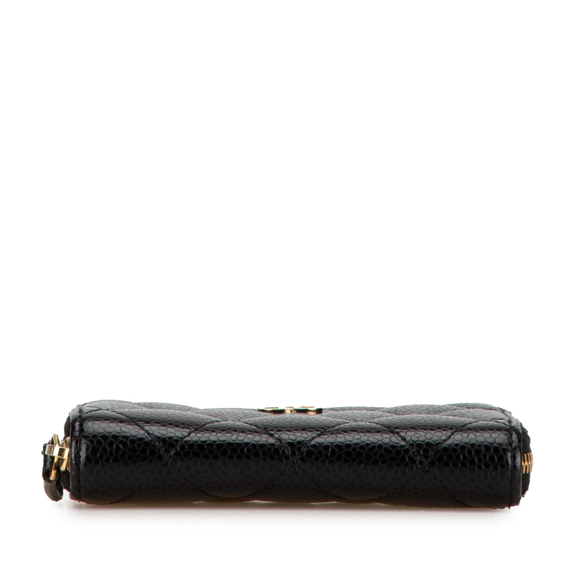 Chanel CC Caviar Zip Around Wallet
