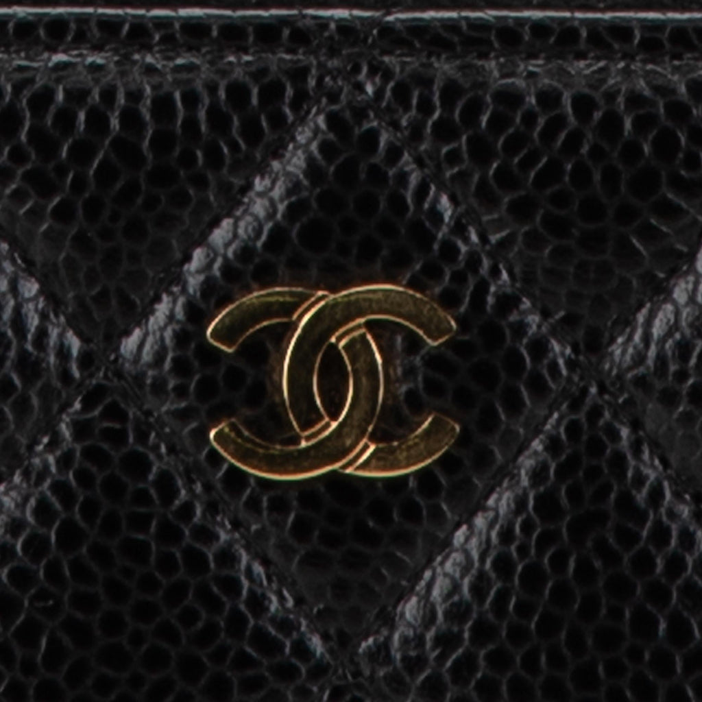 Chanel CC Caviar Zip Around Wallet