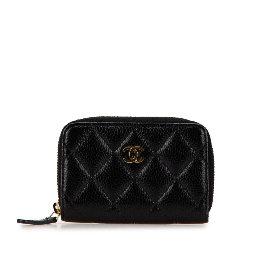 Chanel CC Caviar Zip Around Wallet