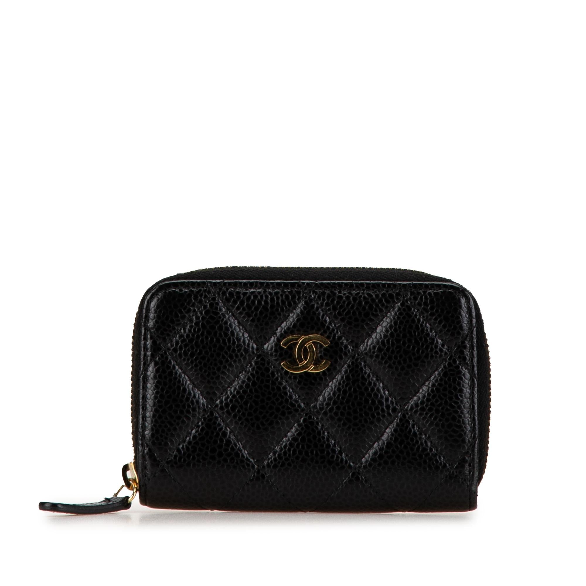 Chanel CC Caviar Zip Around Wallet