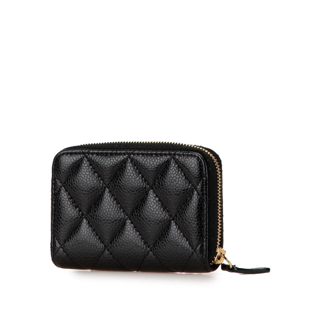 Chanel CC Caviar Zip Around Wallet