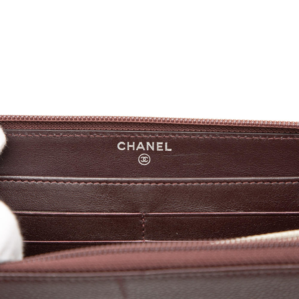 Chanel CC Caviar Zip Around Wallet