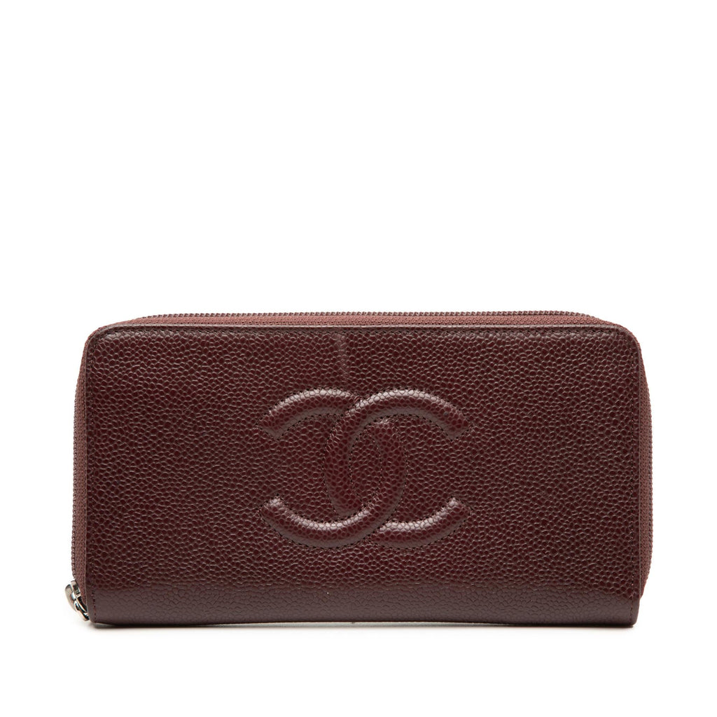 Chanel CC Caviar Zip Around Wallet