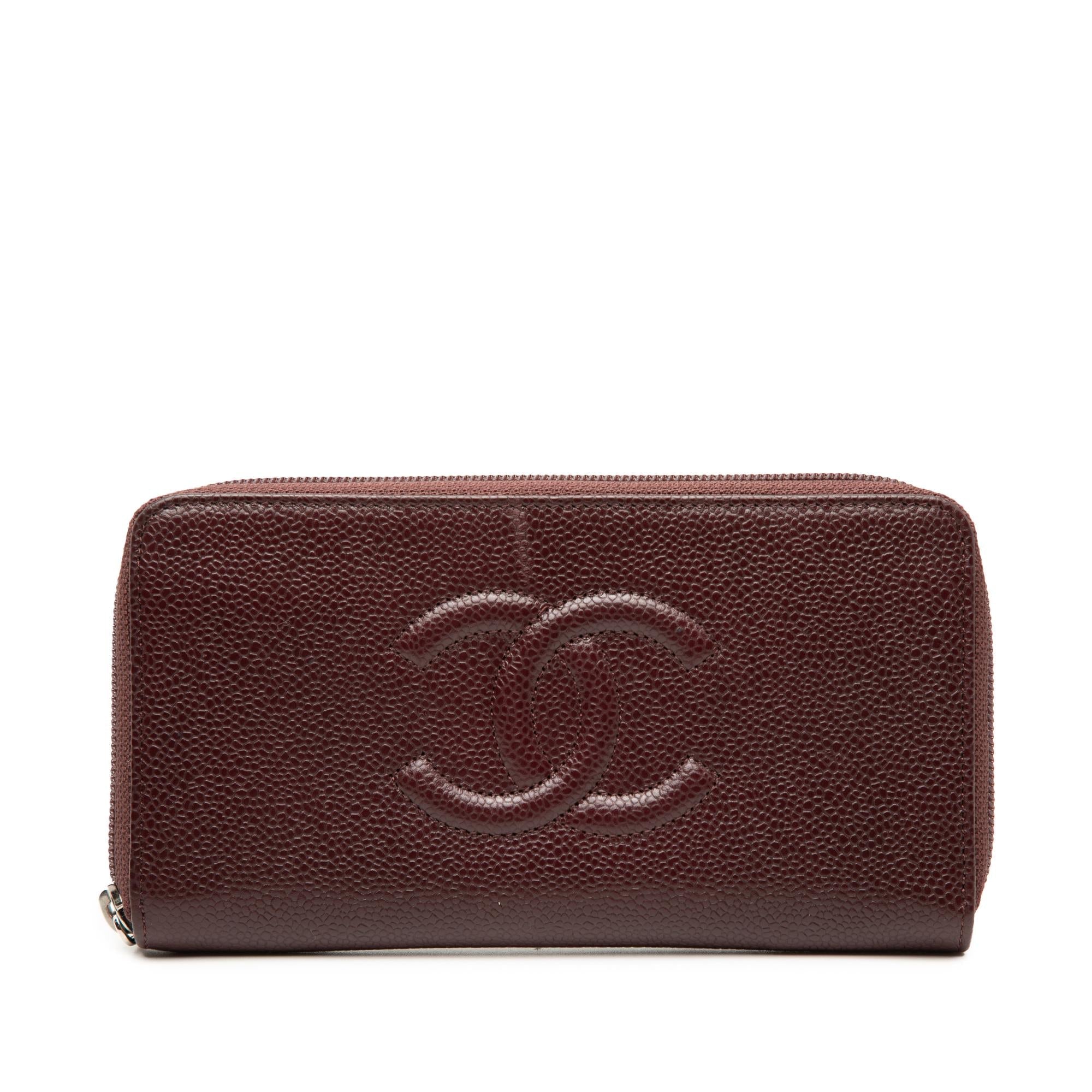 Chanel CC Caviar Zip Around Wallet