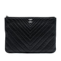 Chanel CC Chevron Calfskin Clutch