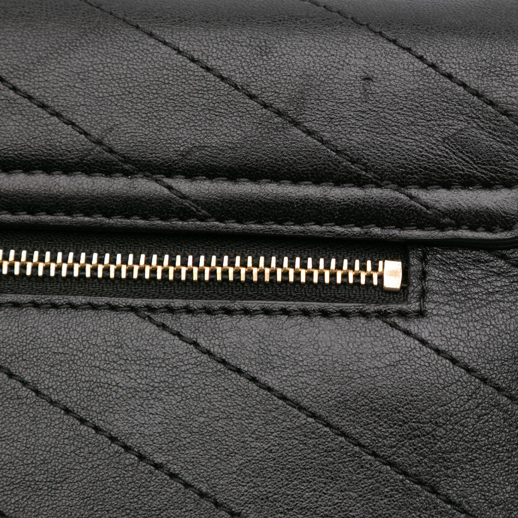 Chanel CC Chevron Calfskin Envelope Clutch