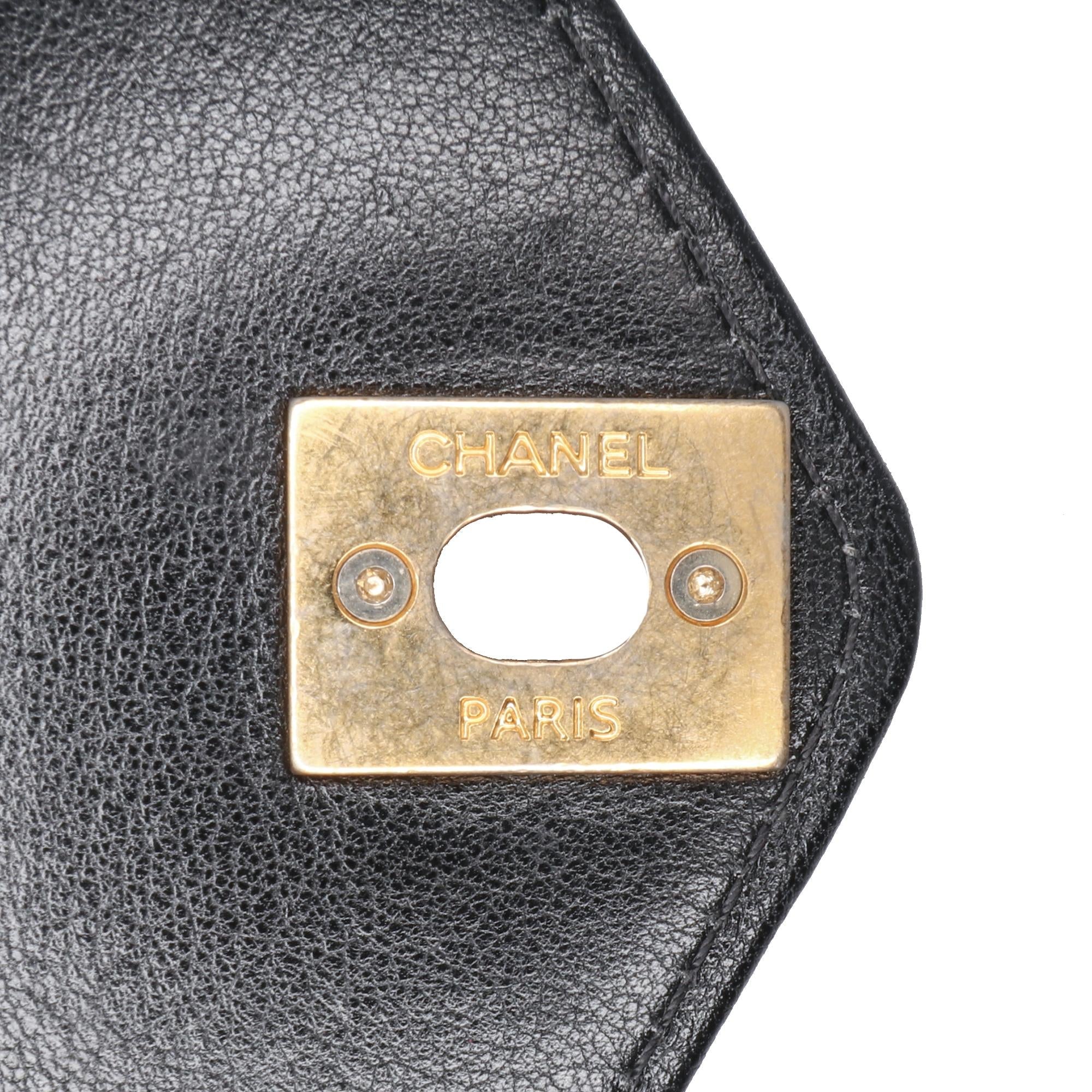 Chanel CC Chevron Calfskin Envelope Clutch