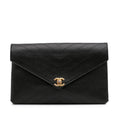 Chanel CC Chevron Calfskin Envelope Clutch