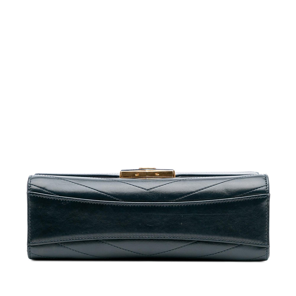 Chanel CC Chevron Calfskin Medal Flap