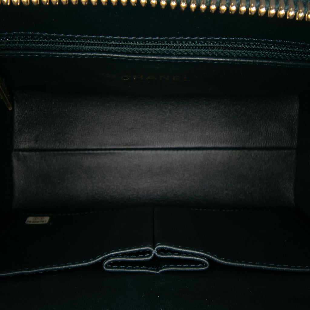 Chanel CC Chevron Calfskin Medal Flap