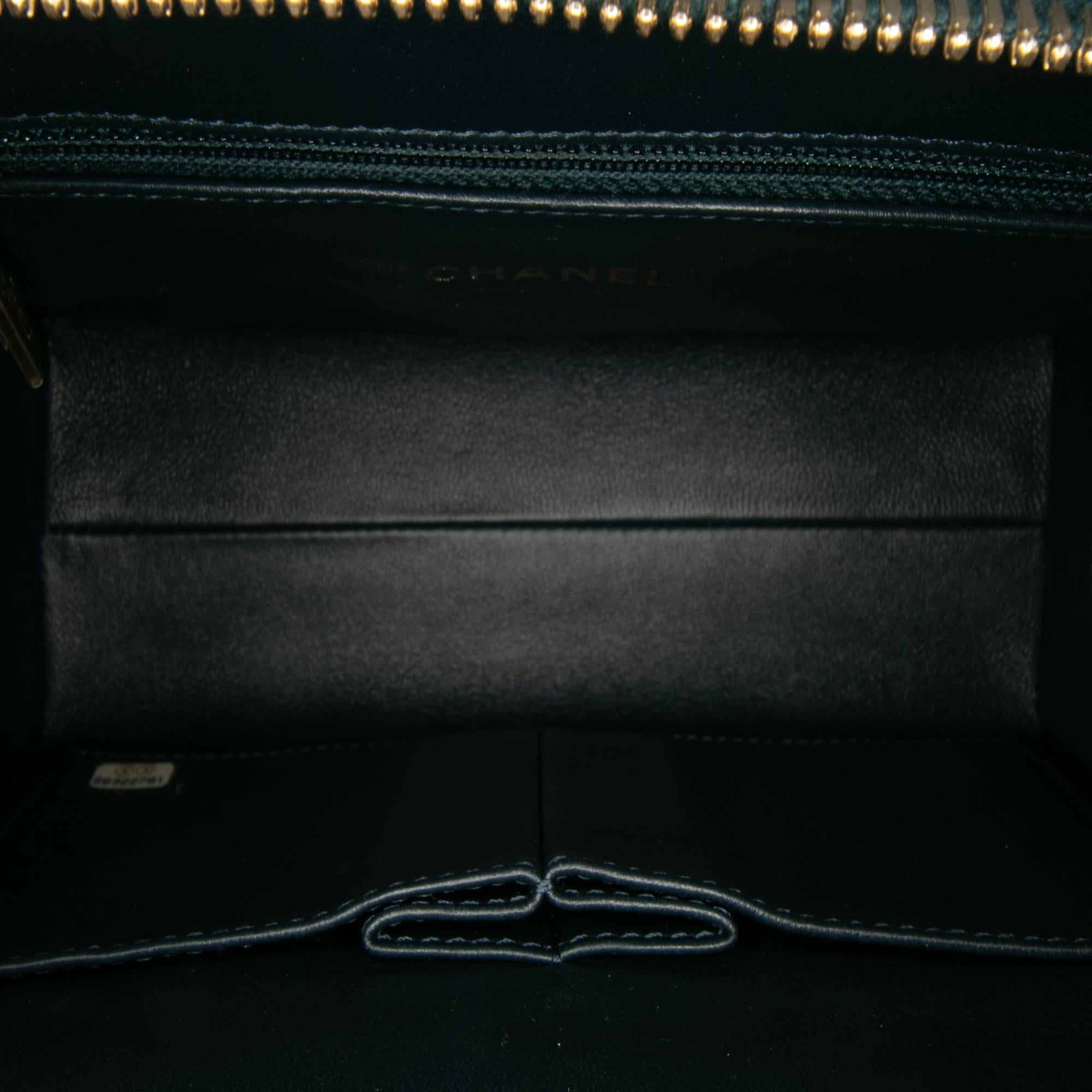 Chanel CC Chevron Calfskin Medal Flap